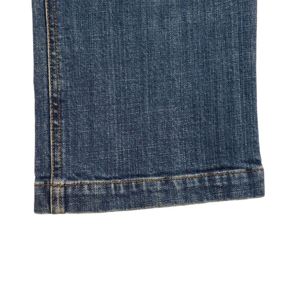 Vtg Gap Boot Cut Capris Jeans 10 Womens Blue Stretch Y2K - Picture 9 of 10